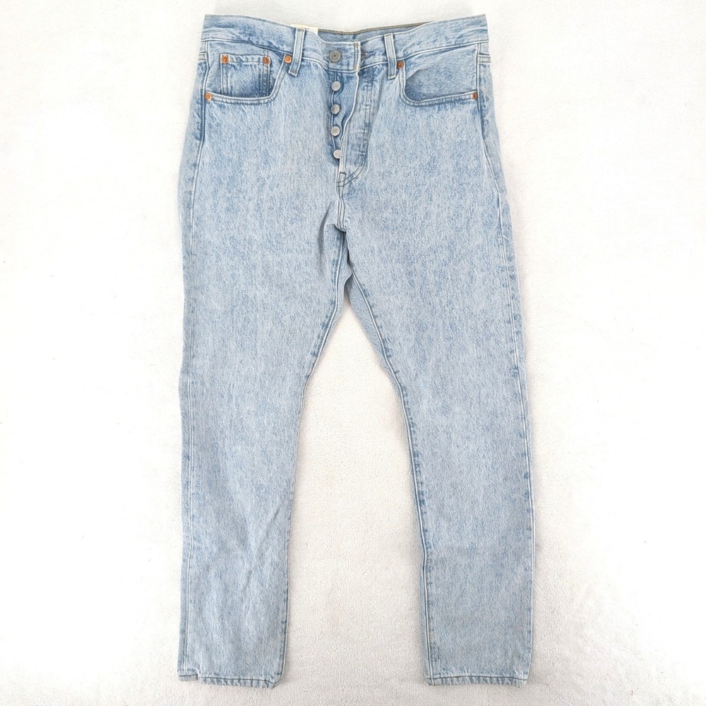 Levi's 501s Skinny Jeans High Rise Button Fly Light Wash W29 L28 NWT Denim - Picture 2 of 5